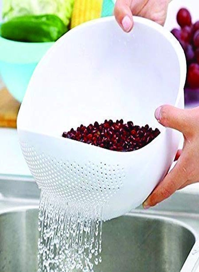 DeoDap Kitchen Plastic Big Rice Bowl Strainer Perfect Size for Storing and Straining - Image 5